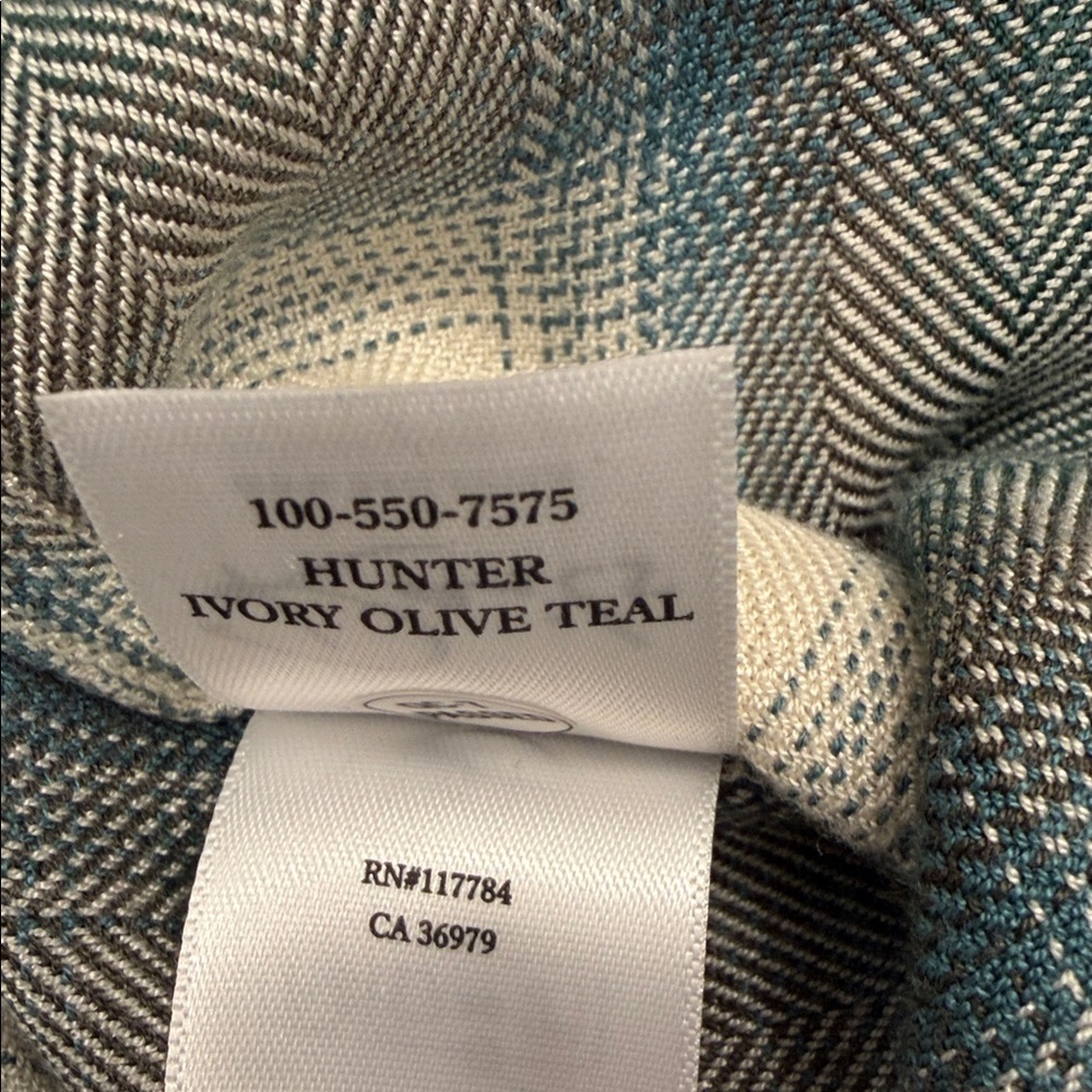 Rails Hunter Shirt Button Down Western Style Ivory Teal Olive Plaid Size Medium - Picture 10 of 13